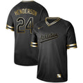 Custom Fan-Made Rickey Henderson Oakland Athletics #24 Black Baseball Jersey