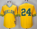 Custom Fan-Made Rickey Henderson Cream Oakland Athletics #24 Yellow 1981 Baseball Jersey