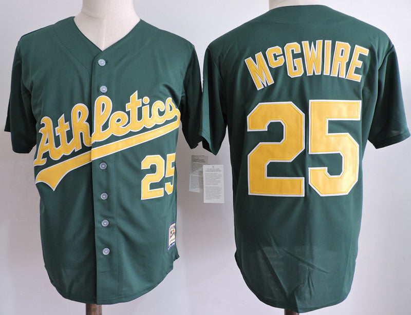 Custom Fan-Made Mark McGwire Oakland Athletics #25 Green Baseball Jersey