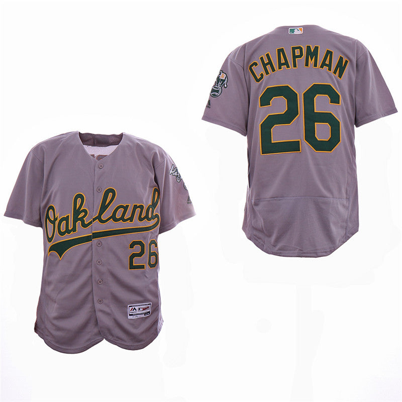 Custom Fan-Made Matt Chapman Oakland Athletics #26 Grey Baseball Jersey
