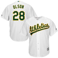 Custom Fan-Made Matt Olson Oakland Athletics #28 White Baseball Jersey