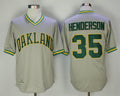 Custom Fan-Made Rickey Henderson Oakland Athletics #35 Grey Throwback Baseball Jersey