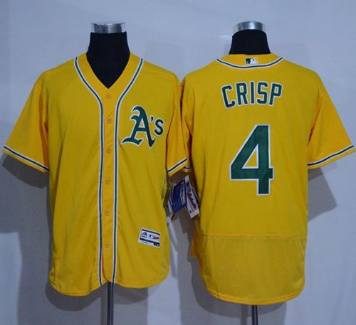 Custom Fan-Made Coco Crisp Oakland Athletics #4 Gold Baseball Jersey