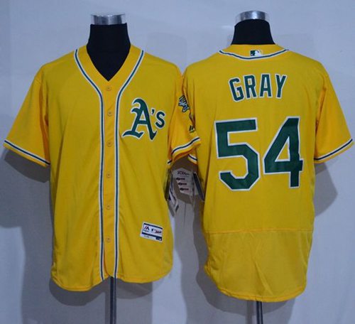 Custom Fan-Made Sonny Oakland Athletics #54 Grey Baseball Jersey