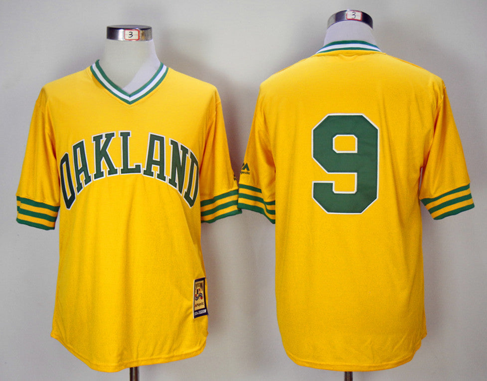 Custom Fan-Made Reggie Jackson Cream Oakland Athletics #9 Yellow 1981 Baseball Jersey