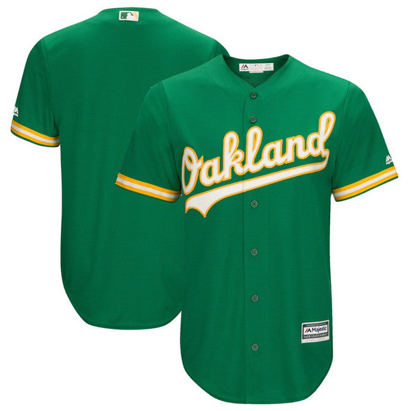 Custom Fan-Made Blan Kelly Green Oakland Athletics Baseball Jersey Oakland Athletics Green Baseball Jersey
