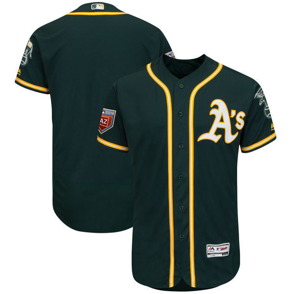 Custom Fan-Made Spring Training Green 2018 Oakland Athletics Baseball Jersey Oakland Athletics Green 2018 Baseball Jersey