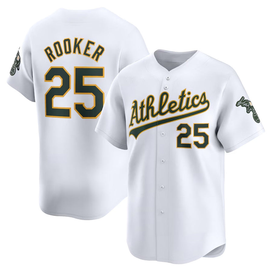 Oakland Athletics #25 Brent Rooker Home Limited Player Jersey - White Stitched Baseball Jersey