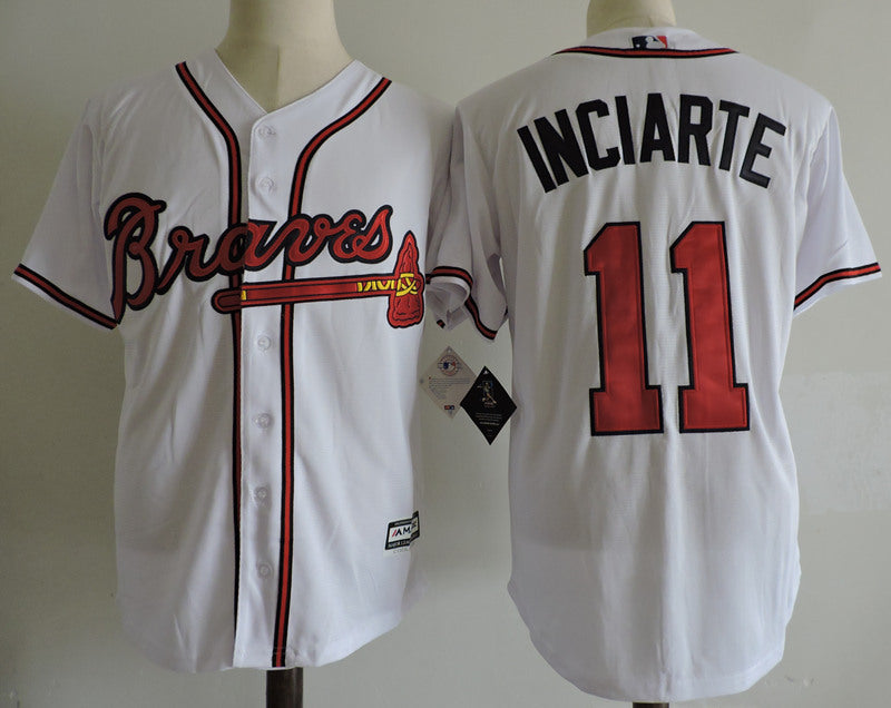 Custom Fan-Made Ender Inciarte Atlanta Braves #11 White Baseball Jersey