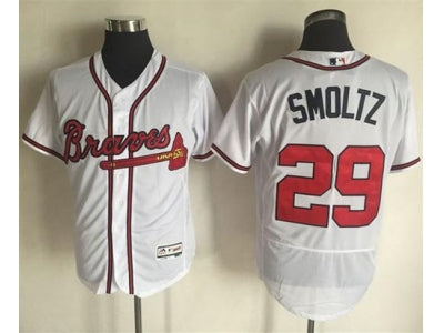 Custom Fan-Made John Smoltz Atlanta Braves #29 White Baseball Jersey