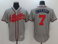 Custom Fan-Made Dansby Swanson Atlanta Braves #7 Grey Baseball Jersey