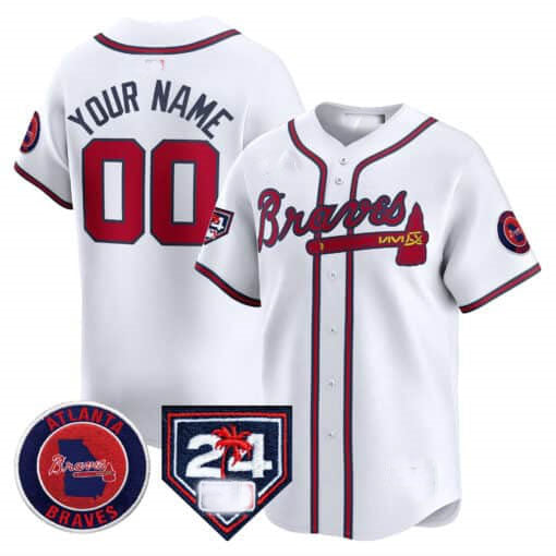 Custom A.Braves Spring Training Patch Vapor Premier Limited 篓CStitched Baseball Jerseys