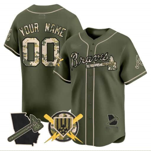 Custom A.Braves Armed Forces Day Vapor Premier Limited 篓C All Stitched Baseball Jerseys
