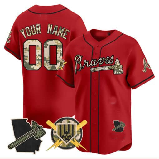 Custom A.Braves Armed Forces Day Vapor Premier Limited 篓C All Stitched Baseball Jerseys