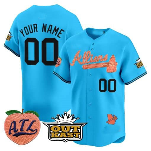 Custom A.Braves Atliens & Peach Vapor Premier Limited Jersey篓C Stitched Baseball Jersey
