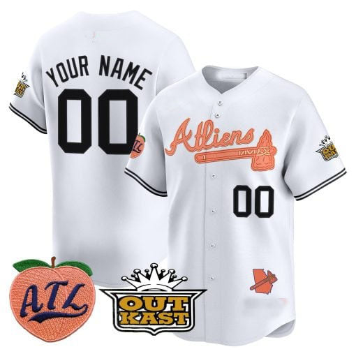 Custom A.Braves Atliens & Peach Vapor Premier Limited Jersey篓C Stitched Baseball Jersey