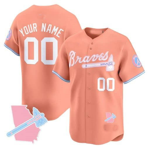 Custom pink baseball jersey detail | GameDay Jerseys