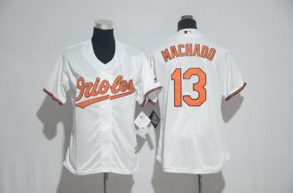 Custom Fan-Made Women Manny Machado Baltimore Orioles #13 Baseball Jersey