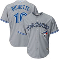 Custom Fan-Made Bo Bichette Toronto Blue Jays #10 Grey Baseball Jersey