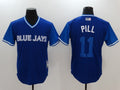 Custom Fan-Made Kevin Pillar Pill Toronto Blue Jays #11 Blue 2017 Baseball Jersey