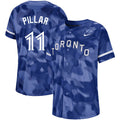 Custom Fan-Made Kevin Pillar Camo Toronto Blue Jays #11 Blue Baseball Jersey