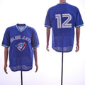 Custom Fan-Made Roberto Alomar Toronto Blue Jays #12 Blue Throwback Baseball Jersey
