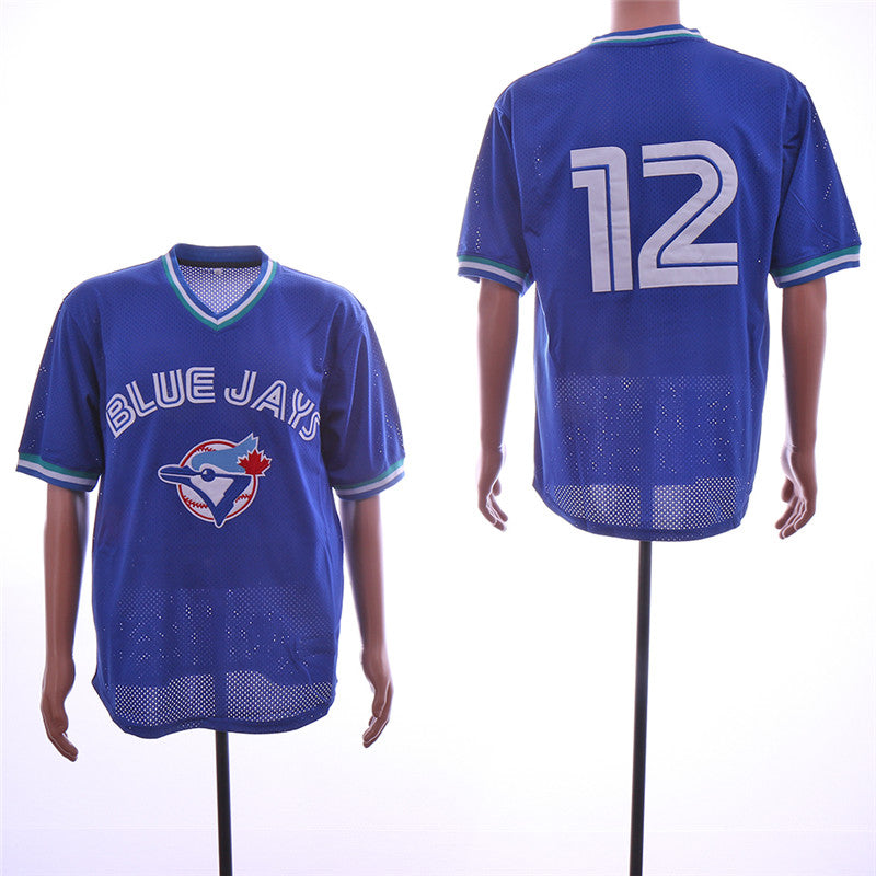 Custom Fan-Made Roberto Alomar Toronto Blue Jays #12 Blue Throwback Baseball Jersey