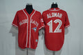 Custom Fan-Made Roberto Alomar Toronto Blue Jays #12 Red Baseball Jersey