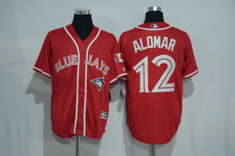 Custom Fan-Made Roberto Alomar Toronto Blue Jays #12 Red Baseball Jersey