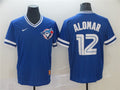 Custom Fan-Made Roberto Alomar Toronto Blue Jays #12 Blue Throwback Baseball Jersey