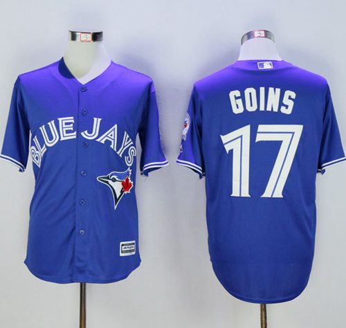Custom Fan-Made Ryan Goins Toronto Blue Jays #17 Blue Baseball Jersey