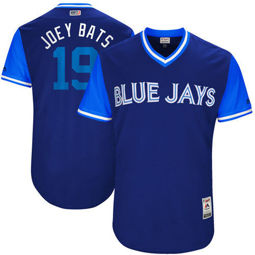 Custom Fan-Made Jose Bautista Joey Bats Toronto Blue Jays #19 Blue 2017 Baseball Jersey