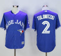 Custom Fan-Made Troy Tulowitzki Toronto Blue Jays #2 Blue Baseball Jersey