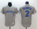 Custom Fan-Made Troy Tulowitzki Toronto Blue Jays #2 Grey Baseball Jersey