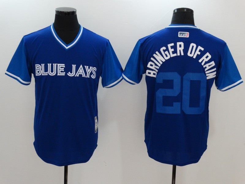 Custom Fan-Made Josh Donaldson Bringer Rain Toronto Blue Jays #20 Blue 2017 Baseball Jersey