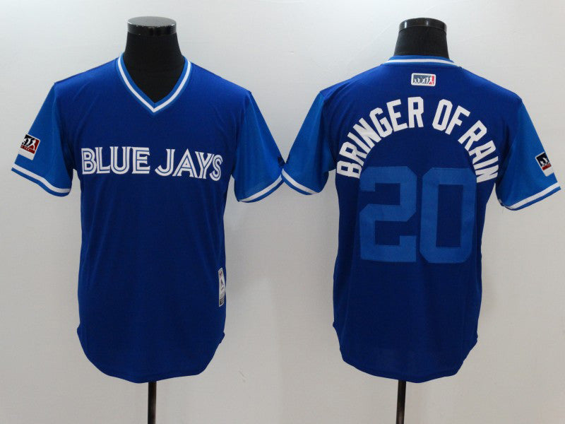 Custom Fan-Made Josh Donaldson Bringer Rain Toronto Blue Jays #20 Blue 2018 Baseball Jersey