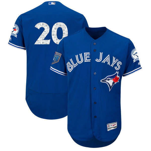 Custom Fan-Made Josh Donaldson Spring Training Toronto Blue Jays #20 Blue 2018 Baseball Jersey