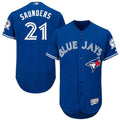 Custom Fan-Made Michael Saunders Toronto Blue Jays #21 Blue Baseball Jersey