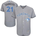 Custom Fan-Made Michael Saunders Father Toronto Blue Jays #21 Grey 2016 Baseball Jersey