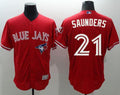 Custom Fan-Made Michael Saunders Canada Toronto Blue Jays #21 Red Baseball Jersey