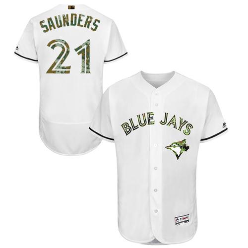 Custom Fan-Made Michael Saunders Toronto Blue Jays #21 Blue 2016 Baseball Jersey