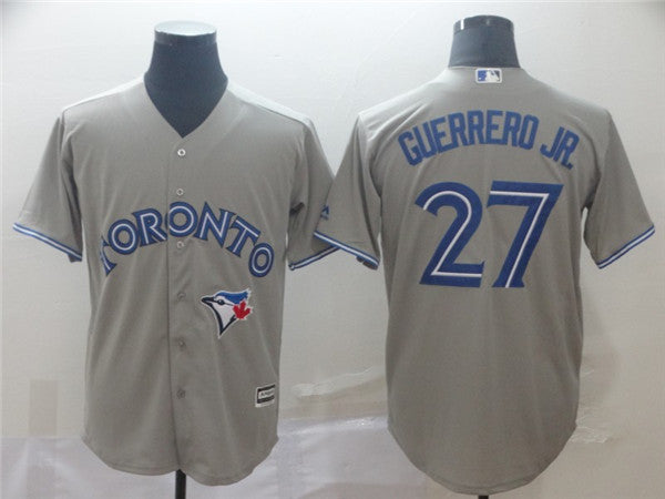 Custom Fan-Made Vladimir Guerrero Jr Toronto Blue Jays #27 Grey Baseball Jersey