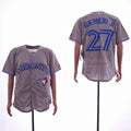 Custom Fan-Made Vladimir Guerrero Jr Toronto Blue Jays #27 Grey Baseball Jersey