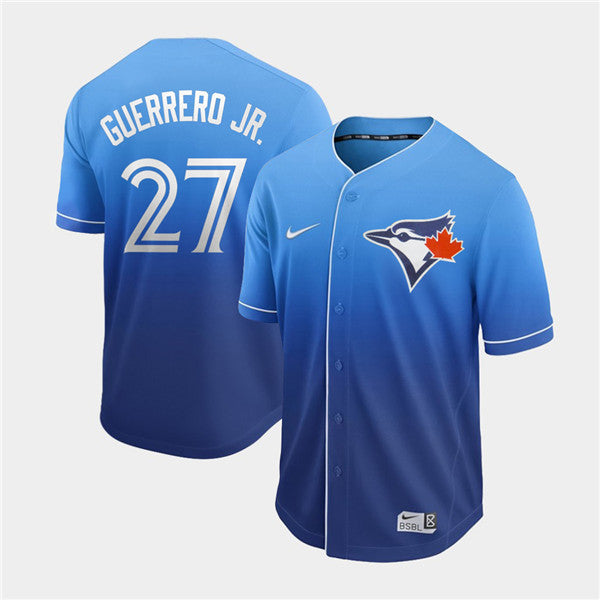 Custom Fan-Made Vladimir Guerrero Jr Toronto Blue Jays #27 Blue Baseball Jersey