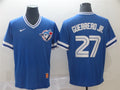 Custom Fan-Made Vladimir Guerrero Jr Toronto Blue Jays #27 Blue Throwback Baseball Jersey