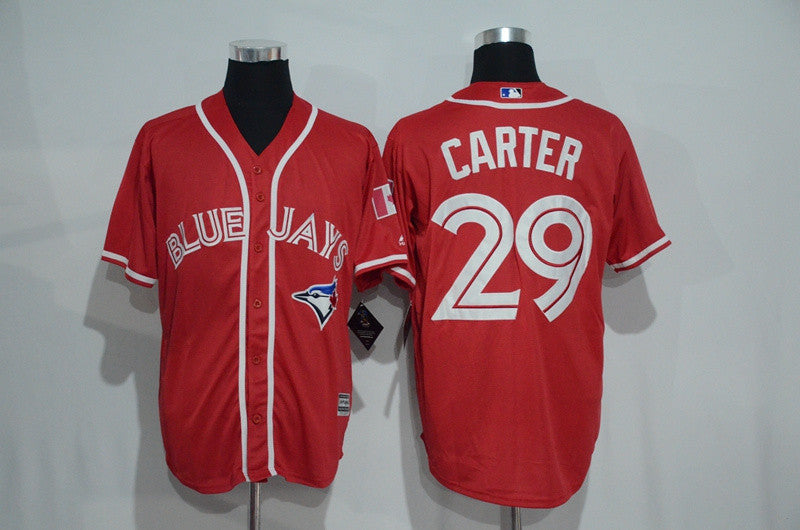 Custom Fan-Made Joe Carter Toronto Blue Jays #29 Red Baseball Jersey