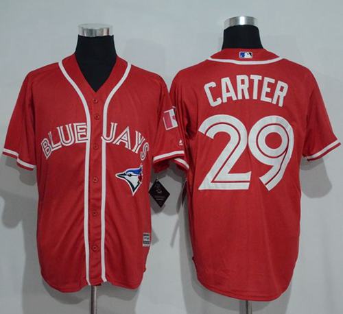 Custom Fan-Made Joe Carter Canada Toronto Blue Jays #29 Red Baseball Jersey