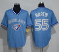 Custom Fan-Made Russell Martin Cooperstown Toronto Blue Jays #55 Blue Throwback Baseball Jersey