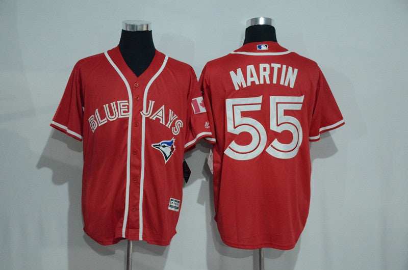 Custom Fan-Made Russell Martin Toronto Blue Jays #55 Red Baseball Jersey