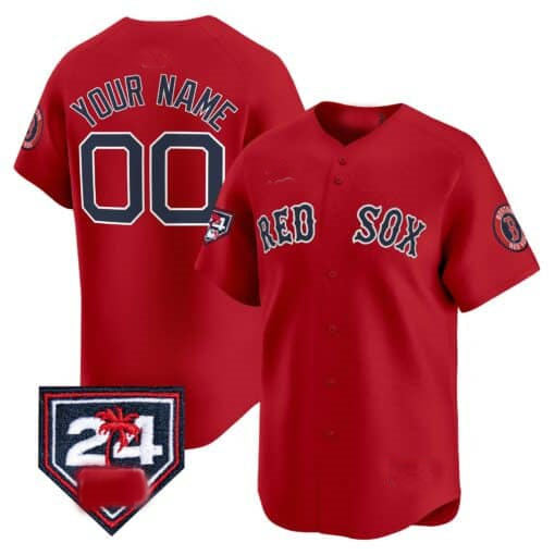 Custom red baseball jersey detail | GameDay Jerseys